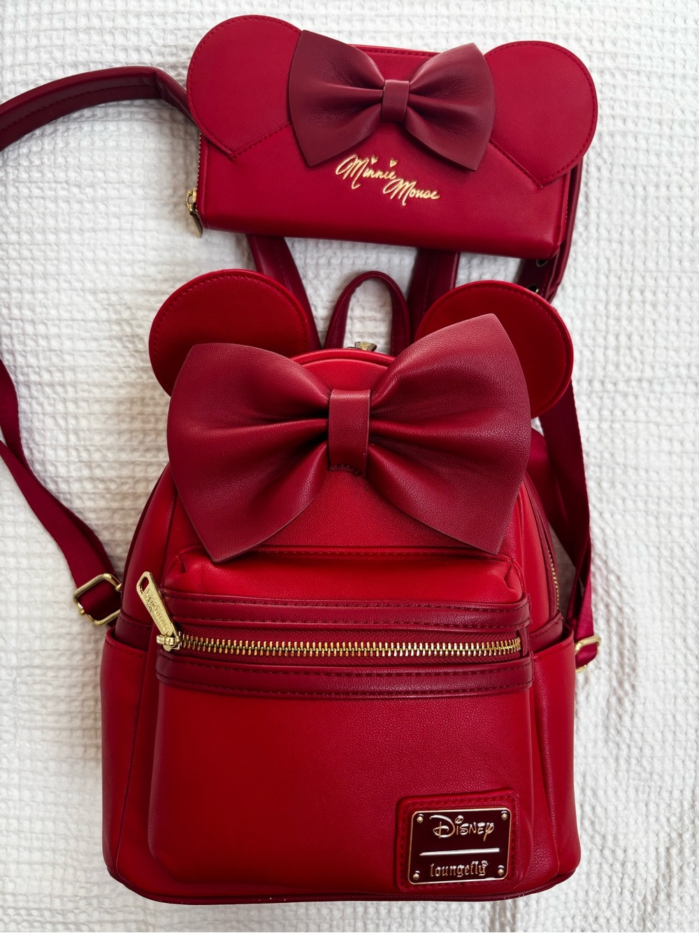 Loungefly Red Minnie Mouse Bow Mini Backpack Set